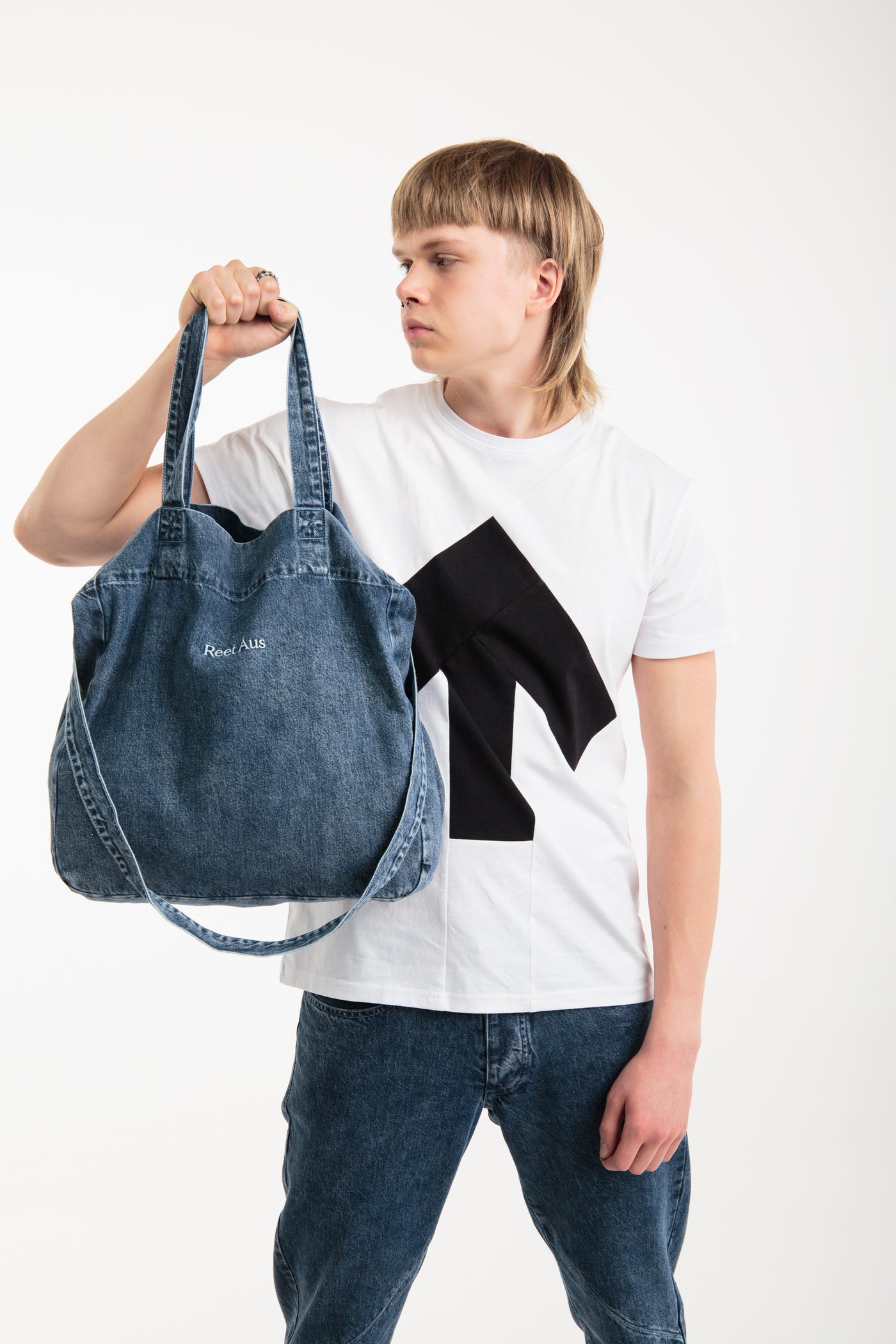 Recycled Denim Tote Bag | Blue, Reet Aus