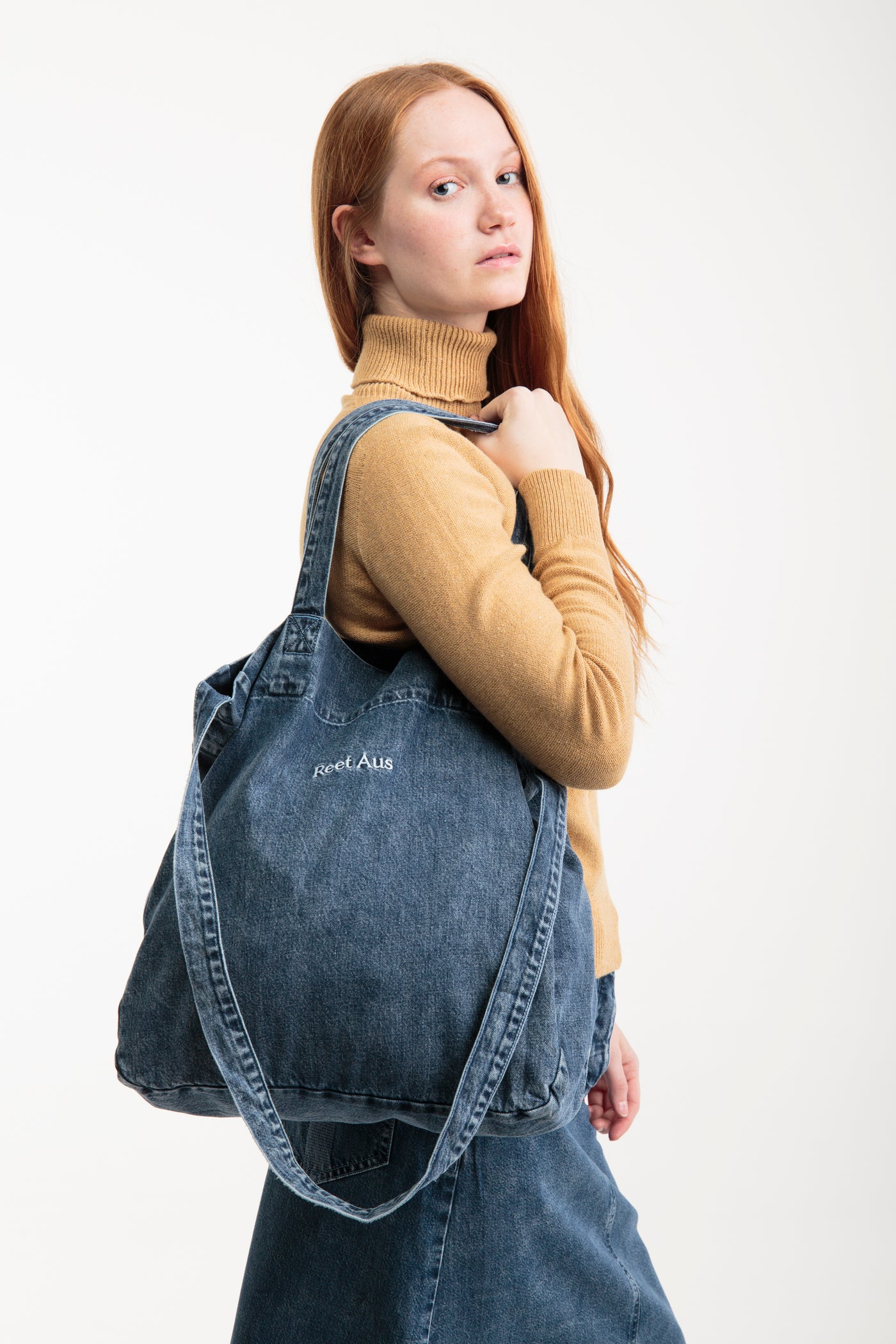 Recycled Denim Tote Bag | Blue, Reet Aus