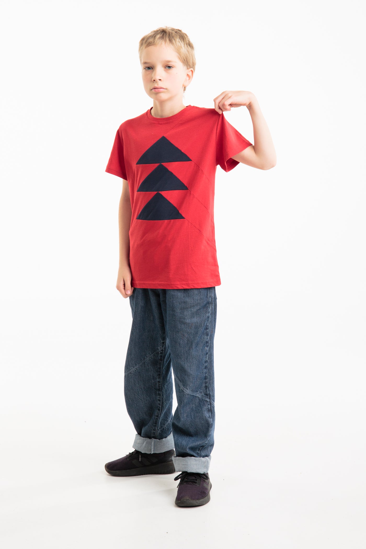 Limited edition: Up-shirt for kids, Tree motif | Red, blue