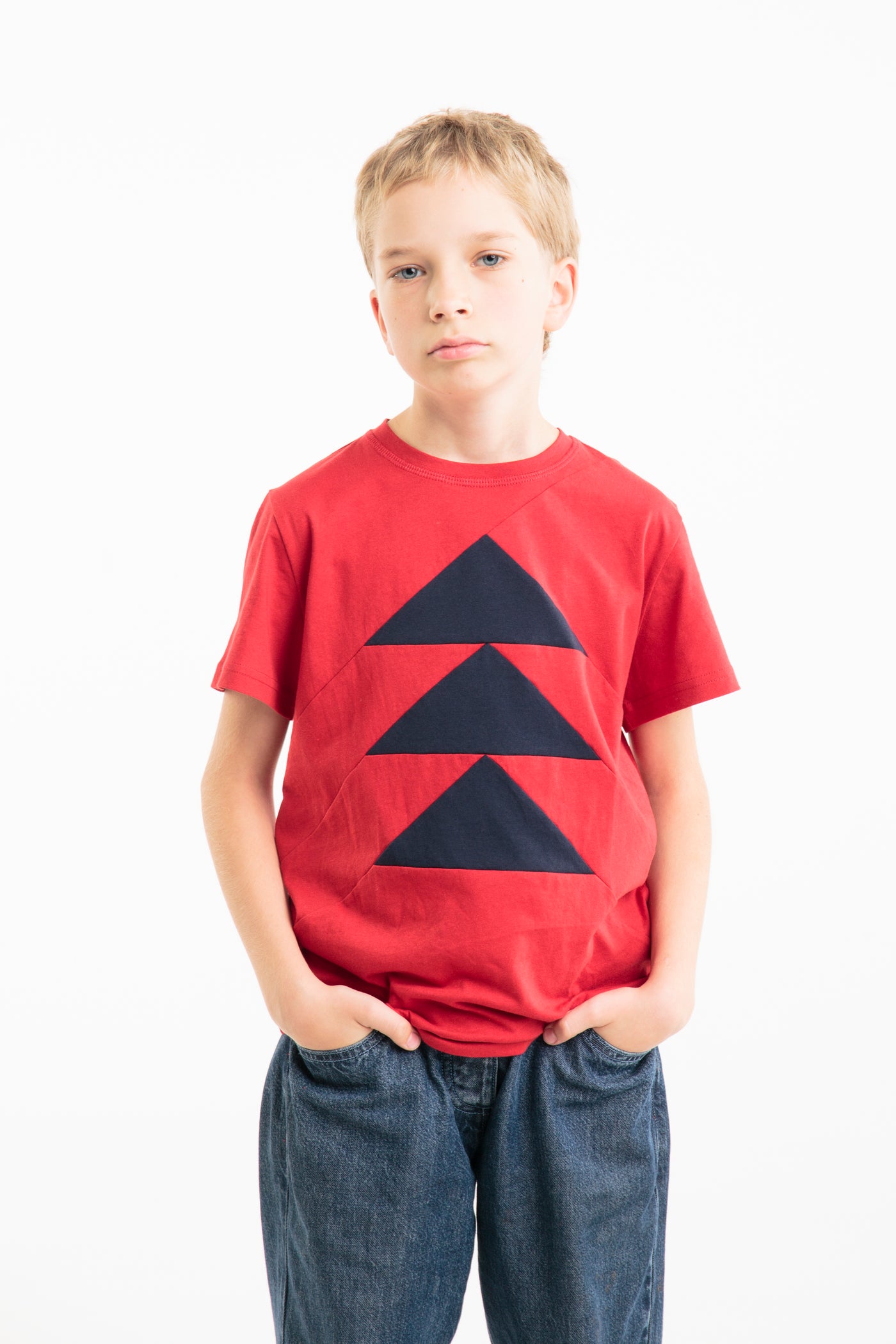 Limited edition: Up-shirt for kids, Tree motif | Red, blue