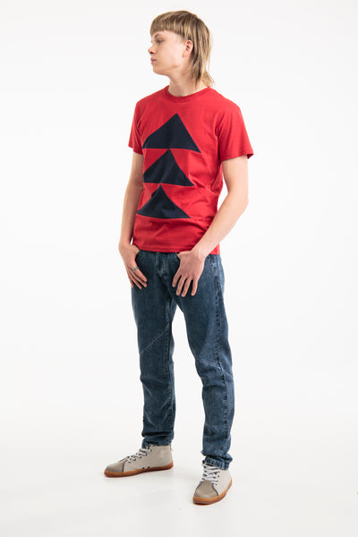 Limited edition: Up-shirt for men, Tree motif | Red, blue