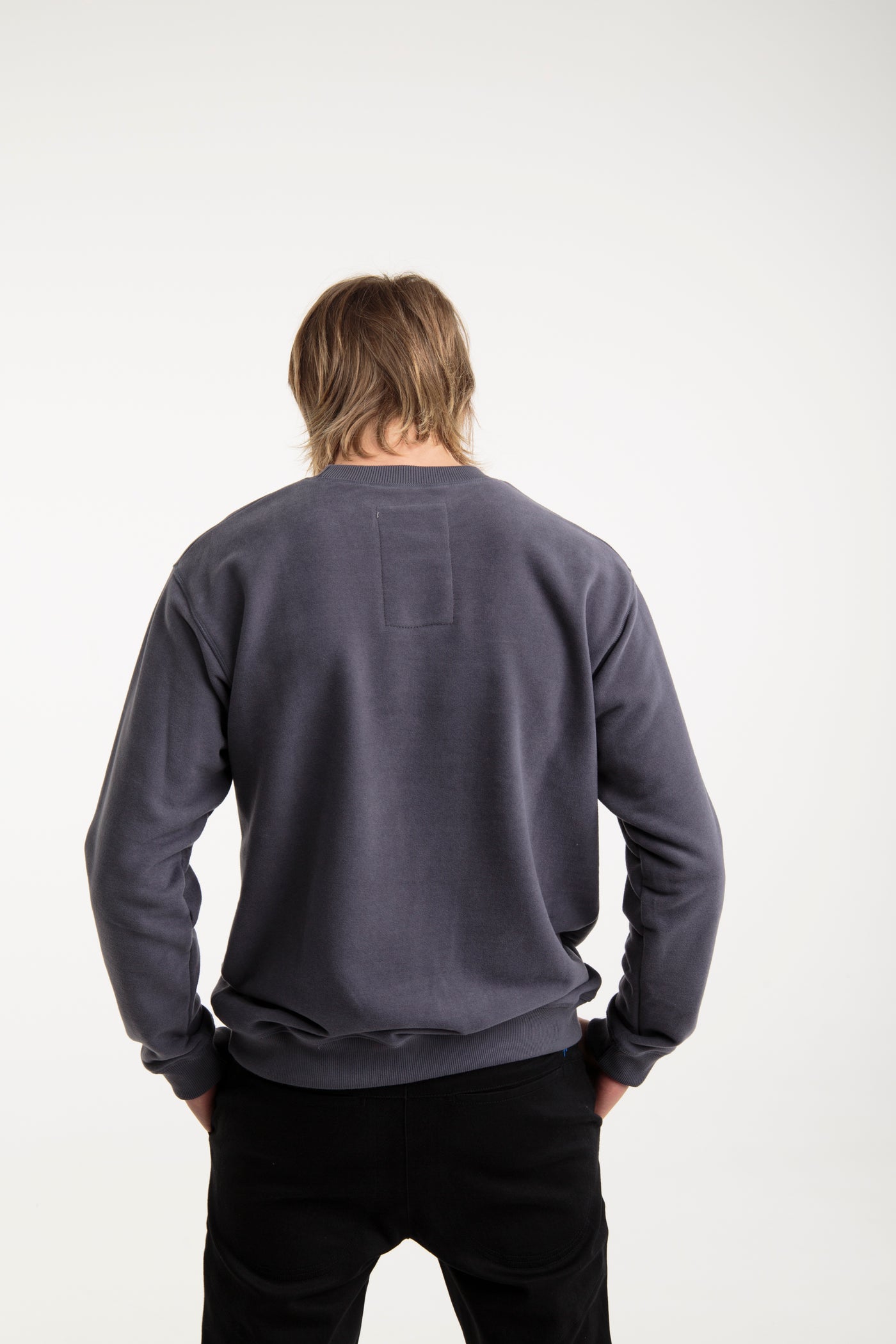 Basic sweatshirt with arrow embroidery for men | Grey