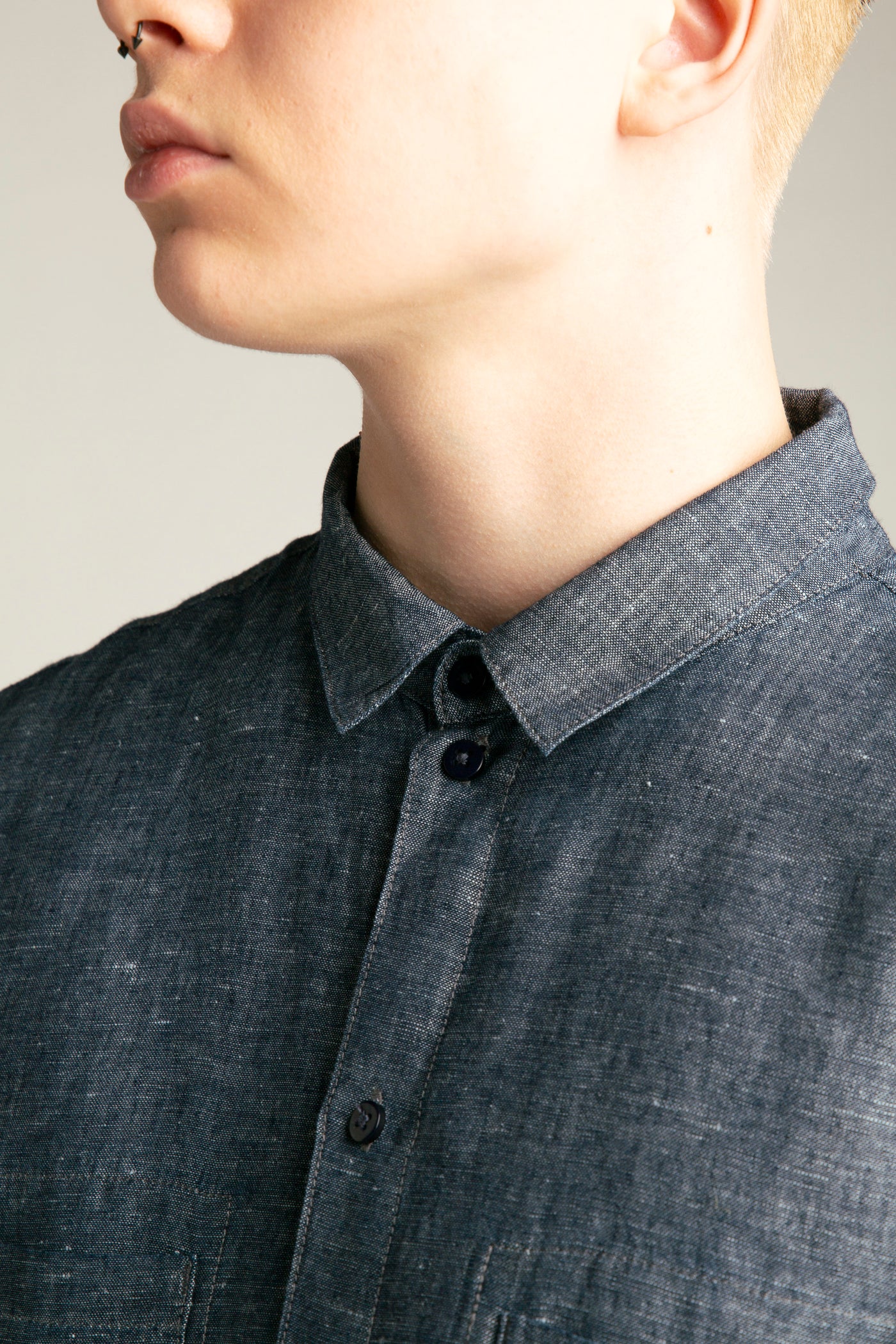 Denim Linen Shirt for Men | Blue