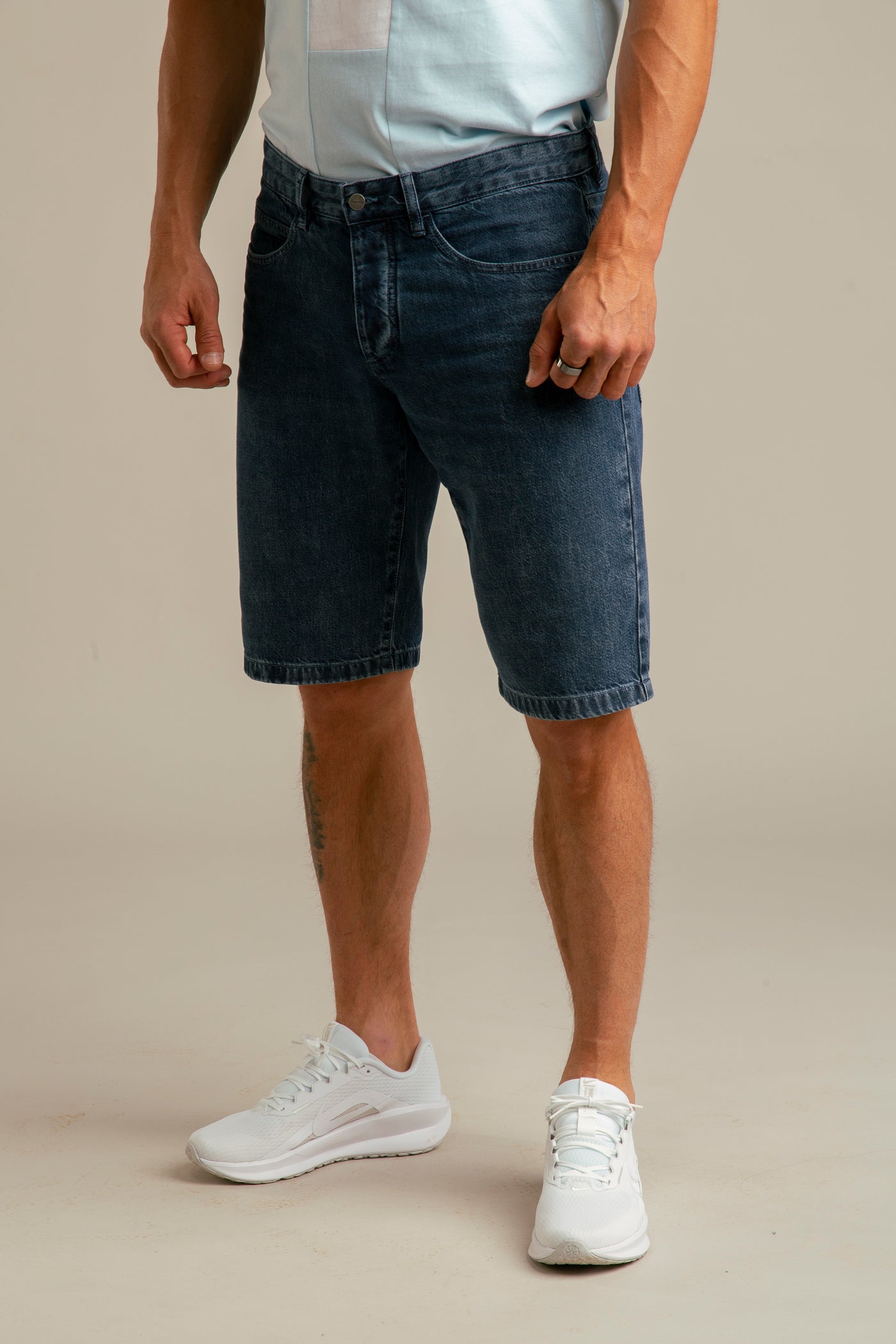 Recycled Denim Shorts for Men | Blue