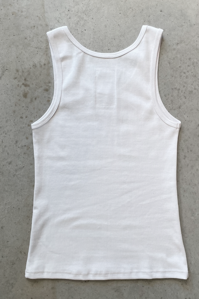 Tank top for men, Basic with arrow embroidery | White, white