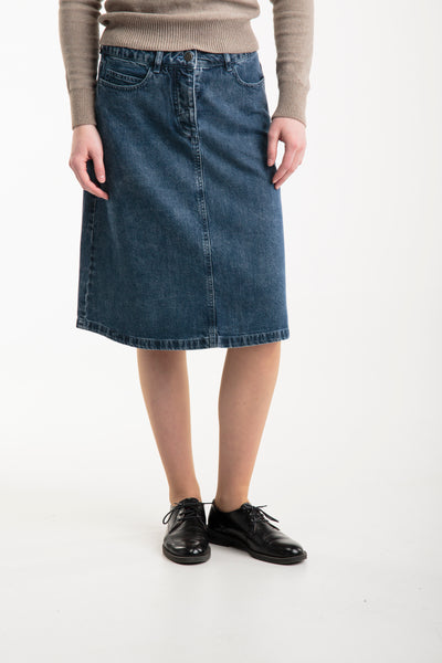 Recycled Denim Skirt | Blue