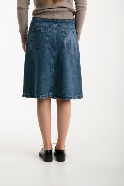 Recycled Denim Skirt | Blue