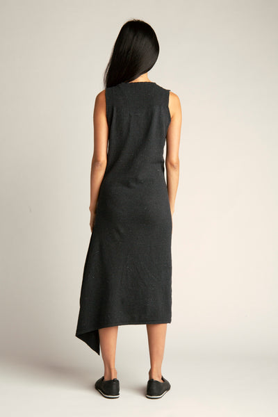 Knitted dress from recycled denim I Black