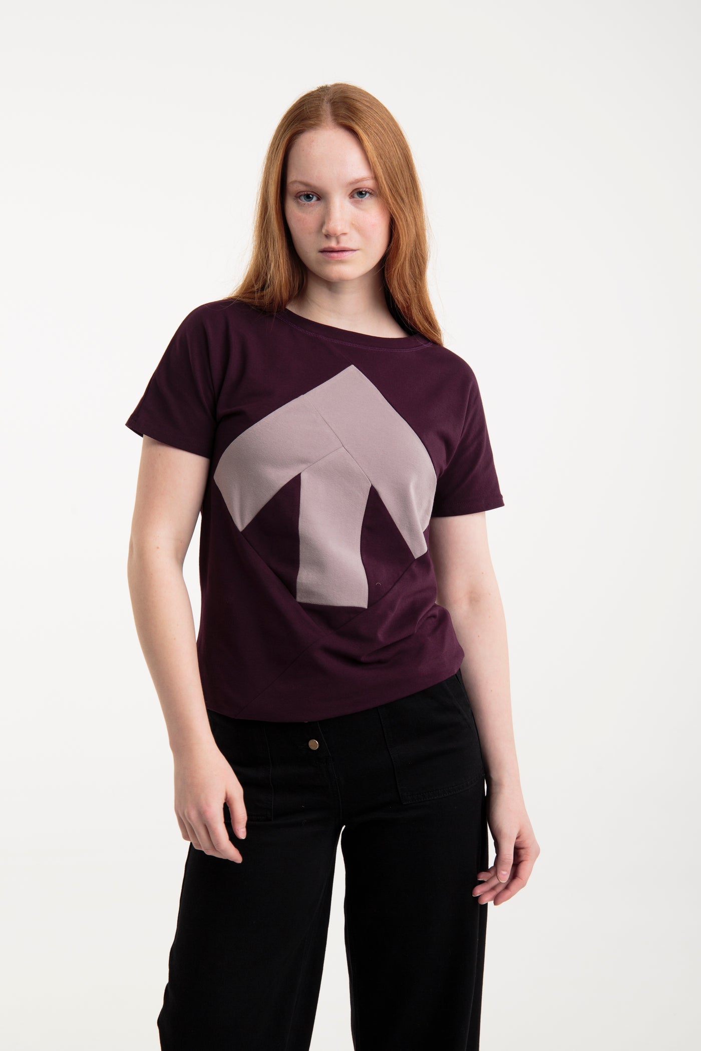 Up-shirt for women | Dark purple, lavender grey